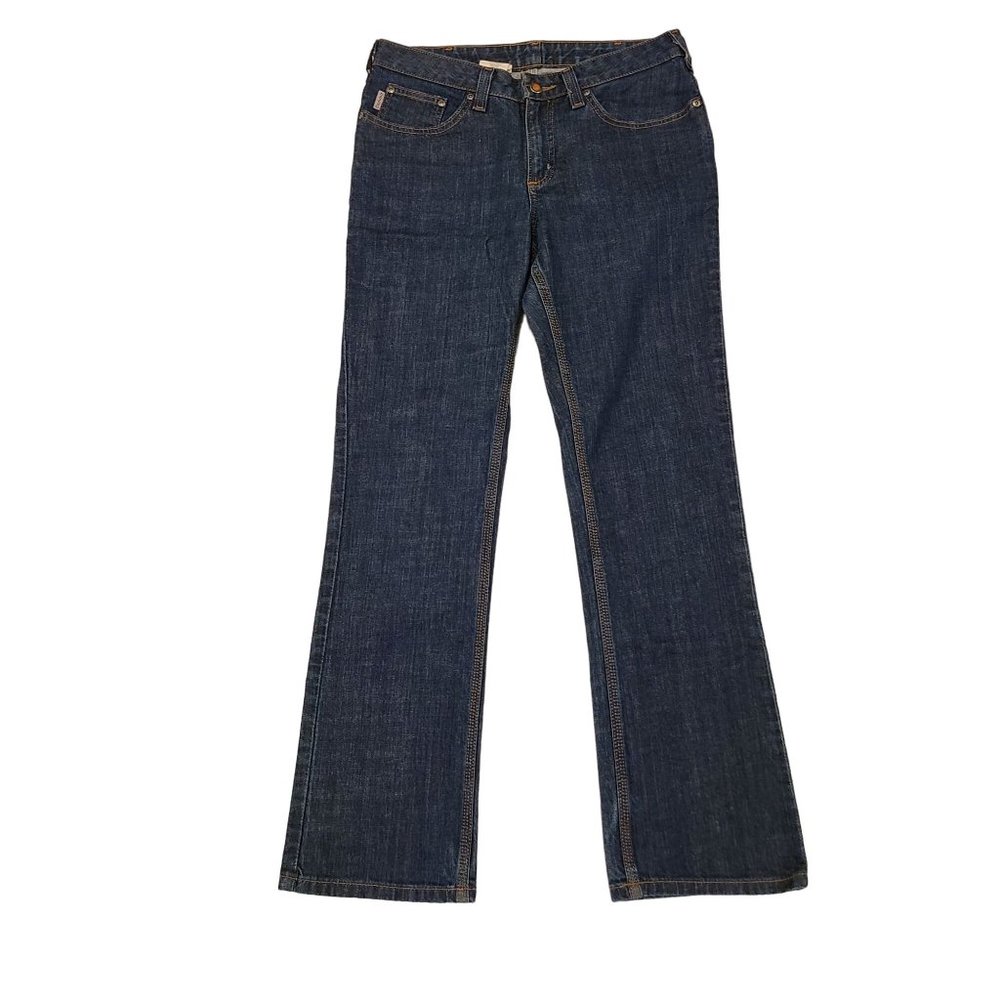 Carhartt Women’s Traditional Fit Mid Rise Bootcut Jeans Dark Wash Blue Size 8